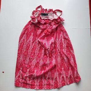 Hurley summer dress women youth size S (6) red lightweight open shoulders straps